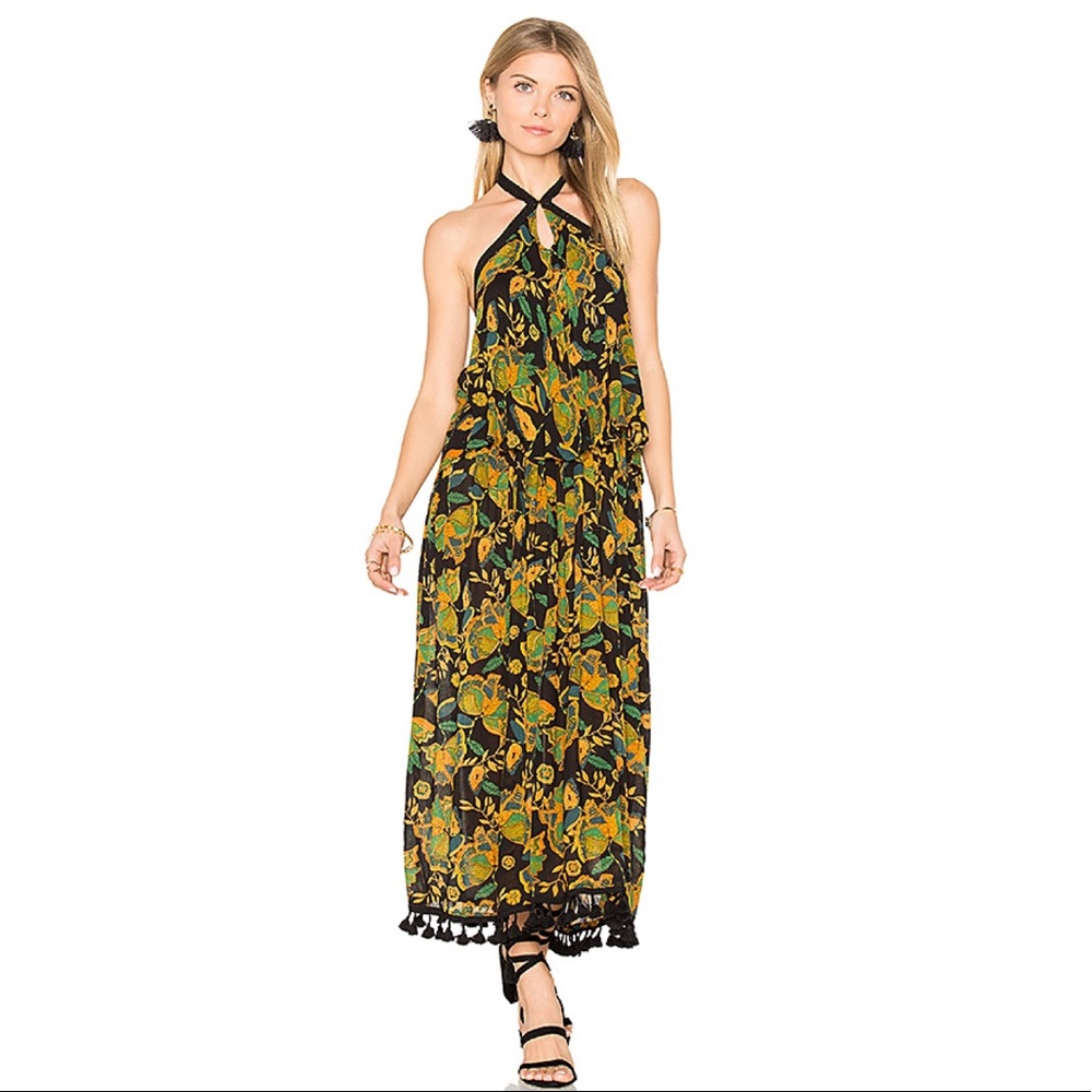 Raga tropical paradise ruffle halter dress